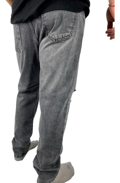 Jeans Revston Mom Roturas Lisos Hombre Nuevo Gris en internet
