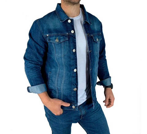 Campera De Jean Sibari Azul Slim Fit Hombre Nueva