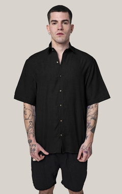 Camisa Luxo Curds Lino Manga Corta Lisa Liviana Hombre en internet