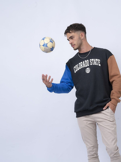 Buzo Kazuma Colorado Frisa Básico Combinado Hombre Nuevo - comprar online