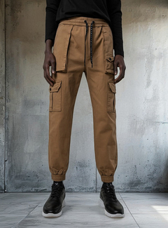 Pantalon Jogger Luxo Caravan Cargo Gabardina Bolsillo Hombre