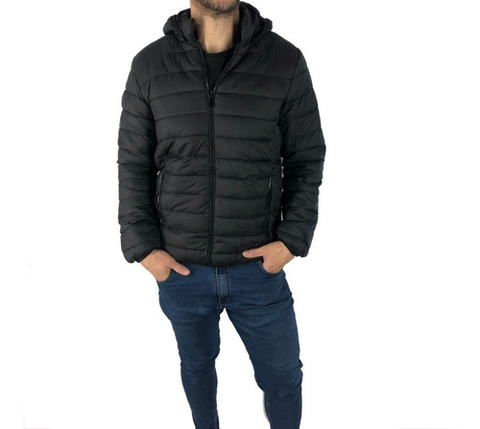 Campera Importada Inflable Con Capucha Piel Interior Hombre - comprar online