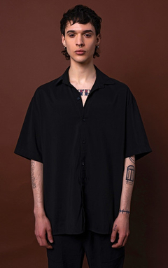 Camisa Luxo Curds Lino Manga Corta Lisa Liviana Hombre - Hormaf