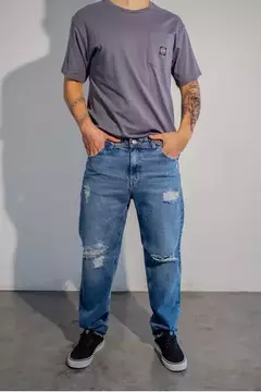 Pantalón Jean Santa Elena Recto Mom Hombre Nuevo Azul - Hormaf