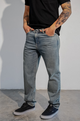 Pantalón Jean Santa Elena Recto Mom Hombre Nuevo Azul