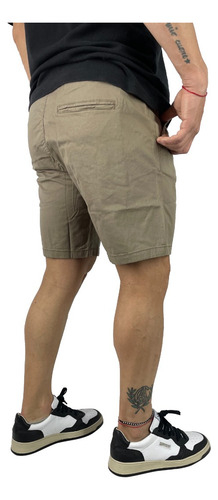 Bermuda Corte Chino Gabardina Nueva Con Elastico Importada - comprar online