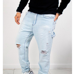 Jeans Revston Mom Roturas Lisos Hombre Nuevo Gris - tienda online