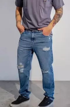 Pantalón Jean Santa Elena Recto Mom Hombre Nuevo Azul - comprar online