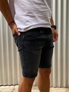 Bermuda Jean Bernabe Burdeos Slim Fit Elastizada Hombre - comprar online