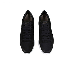 Zapatillas Lepoque Roco Negro Cuero Gamuza Hombre Unisex - Hormaf