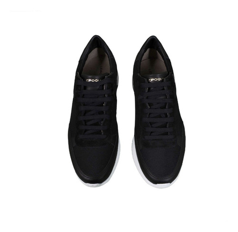 Zapatillas Lepoque Roco Negro Cuero Gamuza Hombre Unisex