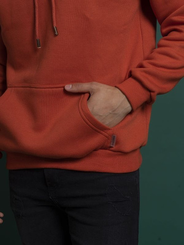 Buzo Kazuma Capucha Canguro Frisa Básico Liso Hombre Nuevo