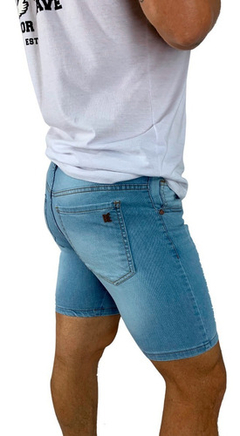 Bermuda Jean Bernabe Bleu Slim Fit Elastizada Hombre Nueva - comprar online