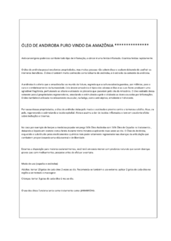 Oléos Andiroba e Copaíba - valeartesanal
