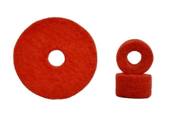 Feltro p/ Presilha e base de Chimbal Pad Gorilla / Kit Vermelho