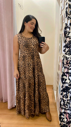 VESTIDO LONGO TRÊS MARIAS ANIMAL PRINT COMFY na internet