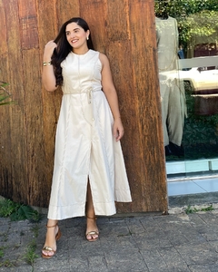 Imagem do VESTIDO MIDI EVASÊ PESPONTADO COM BOLSOS E CINTO CORDA PONTEIRA