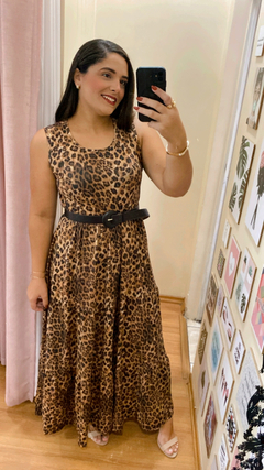 VESTIDO LONGO TRÊS MARIAS ANIMAL PRINT COMFY