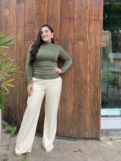 BLUSA CACHARREL TRICOT VERDE OLIVA - Camila Raidan