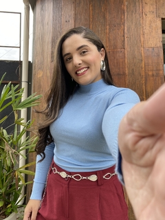 BLUSA CACHARREL TRICOT AZUL - loja online