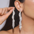 Borla longa cristal brincos para mulheres, cor prata, strass brinco pendurado, f - loja online
