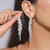 Borla longa cristal brincos para mulheres, cor prata, strass brinco pendurado, f - MISS CHARLOTTE STORE