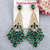 Imagem do Brincos De Lustre De Strass Esmeralda Verde Para Mulheres Pingente De Gota De Br