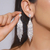 Borla longa cristal brincos para mulheres, cor prata, strass brinco pendurado, f - comprar online