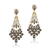 Brincos De Lustre De Strass Esmeralda Verde Para Mulheres Pingente De Gota De Br - MISS CHARLOTTE STORE