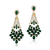 Imagem do Brincos De Lustre De Strass Esmeralda Verde Para Mulheres Pingente De Gota De Br