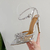 Transparente para Mulheres, Sexy Butterfly-Knot,Salto Alto CRISTAL, Dedo Apontado