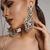 Exagerado Geométrico Strass Dangle Brincos, Luxo Oversize Pingente De Cristal - comprar online