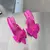 Slingbacks com nó borboleta para mulheres, salto fino, dedo apontado, salto alt
