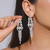 Borla longa cristal brincos para mulheres, cor prata, strass brinco pendurado, f na internet