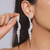 Imagem do Borla longa cristal brincos para mulheres, cor prata, strass brinco pendurado, f