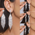 Imagem do Borla longa cristal brincos para mulheres, cor prata, strass brinco pendurado, f
