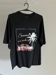 Remera Porsche rosa oversized - comprar online