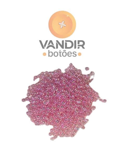 Miçanga Irisada Rosa Baby 6mm pct 250g