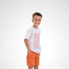 CAMISETA MANGA CURTA ESTAMPA LABIRINTO - loja online