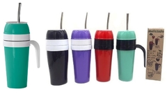 MATE LISTO TERMO AUTOCEBANTE PLASTICO BOMB. METAL CON MANIJA