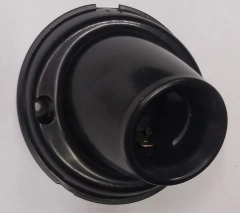 PORTA LAMPARA RECEPTACULO CURVO NEGRO
