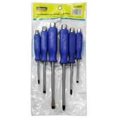SET DESTORNILLADORES DE GOLPE AZULES X 6
