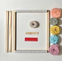 Kit de telar 30x40 con accesorios y set de hilados