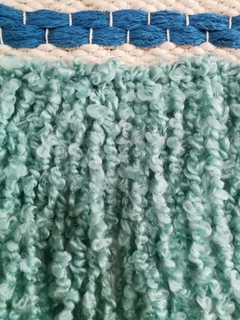 Tapiz Chico Deco H/a Mano En Telar, Natural, Turquesa Y Azul - tienda online