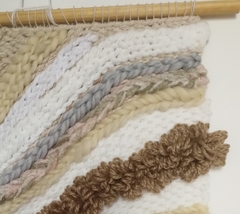 Imagen de Tapiz Pared Deco Boho H/ Mano Telar Blanco, Crudo, Gris