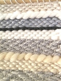 Tapiz Pared Boho Decorativo Lineal Gris, Crudo, Natural