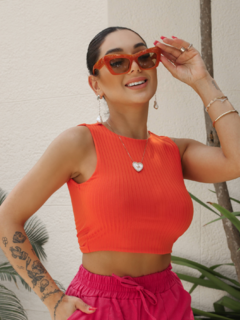 Imagem do Cropped Regata Canelado