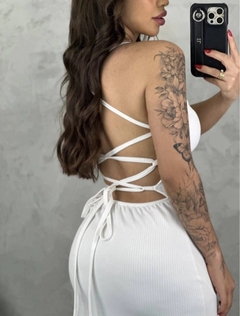 Vestido com amarração nas costas anarruga - loja online