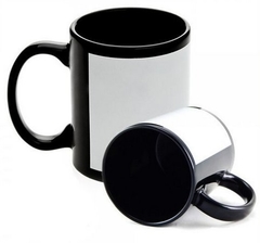 Caneca Preta com Tarja Branca