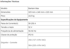 Máquina Transformadora de Solda ESAB Bantam Max - 250A 110/220V - Grupo Penante